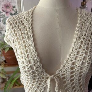Hand made crochet vest vintage boho vibes